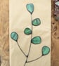 Stained Glass Flower, Eucalyptus Tiffany Suncatcher, Glass Leaves Stem - Image 2