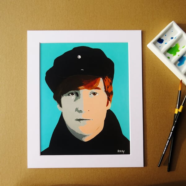 JOHN LENNON ART PRINT WITH MOUNT