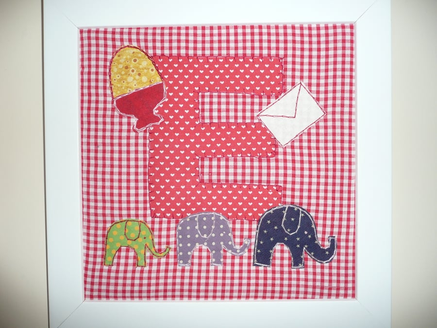 personalised initial fabric picture