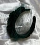 Eimile - Deep Emerald Green Velvet  Fascinator with Birdcage Veiling - Image 5