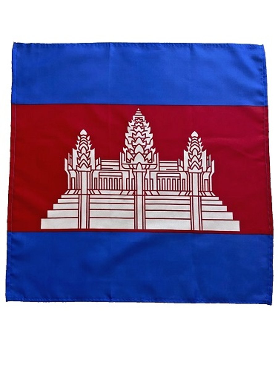 23" x 23" 59 x 59 cm Cambodia Cambodian Flag Bandana Head Scarf Neck Tie
