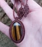 Tiger's Eye Macrame Pendant  - Image 4