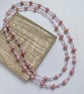 Pink and White Marble Effect Necklace with Lilac and Gold - Image 5