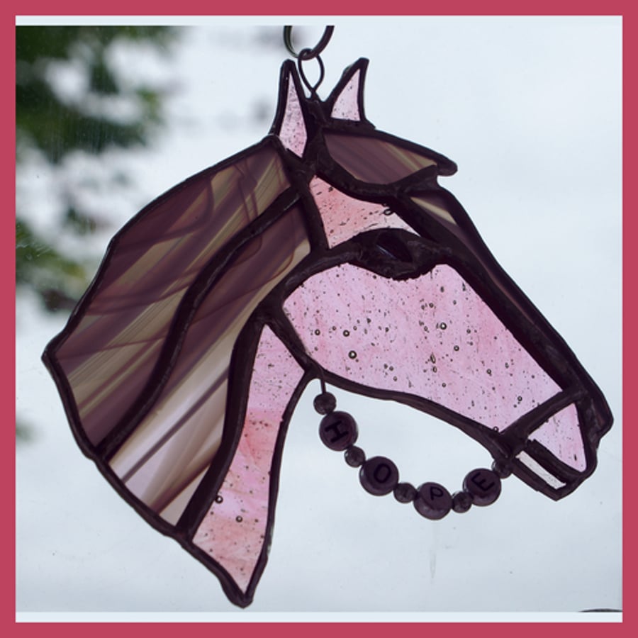 White Horse  Stained Glass Suncatcher 