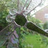 Reserved for Tricia - Olive Stained Glass Dragonfly Suncatcher 