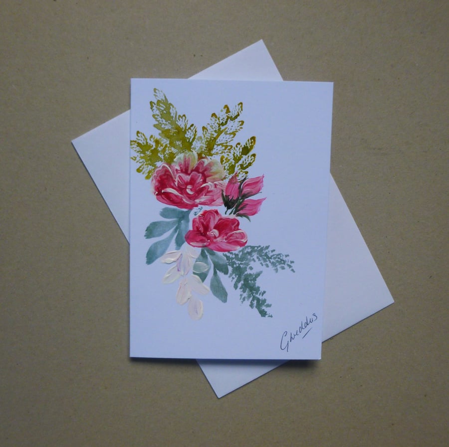 hand painted original art greetings card ( ref FA 3 G3 )