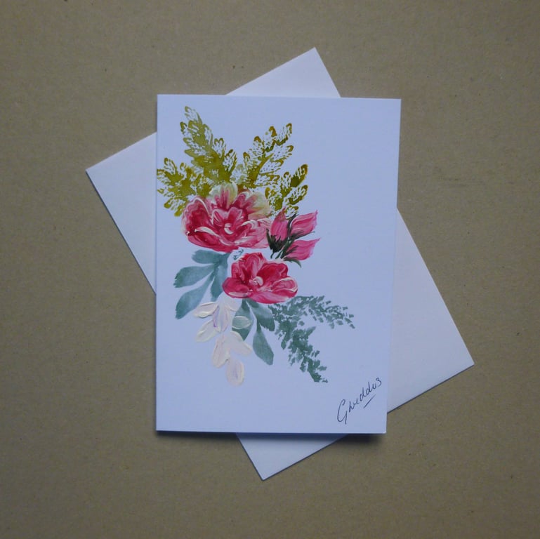 hand painted original art greetings card ( ref FA 3 G3 )