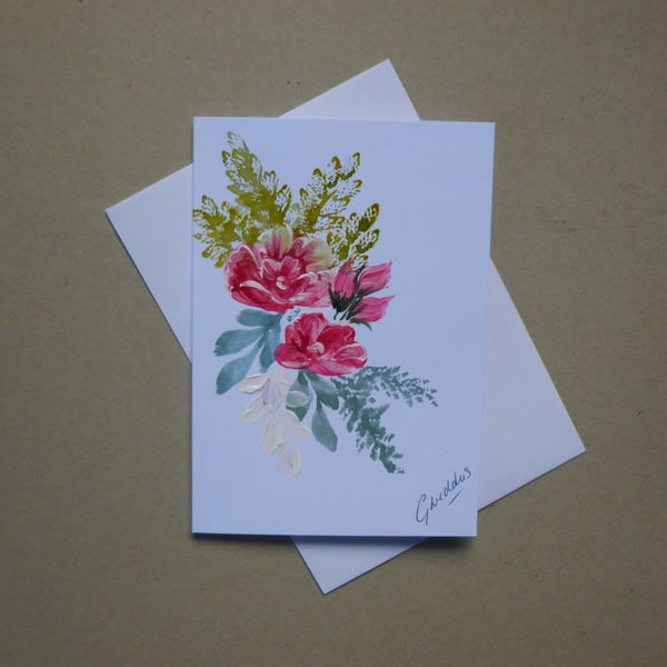 hand painted original art greetings card ( ref FA 3 G3 )