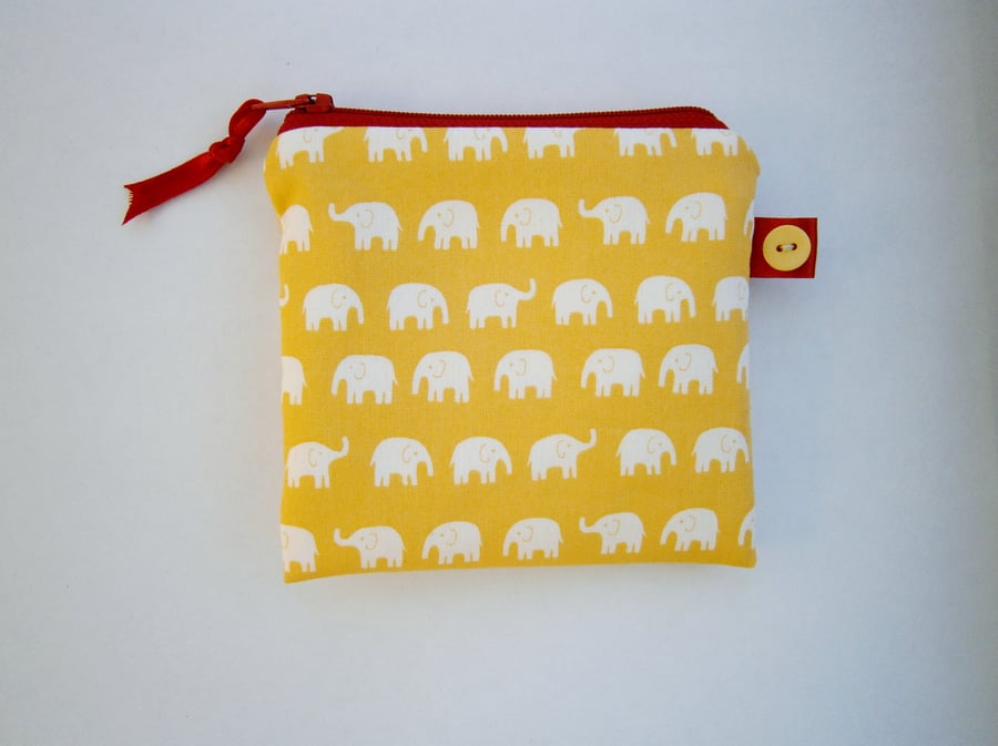 Little yellow elephants coin purse