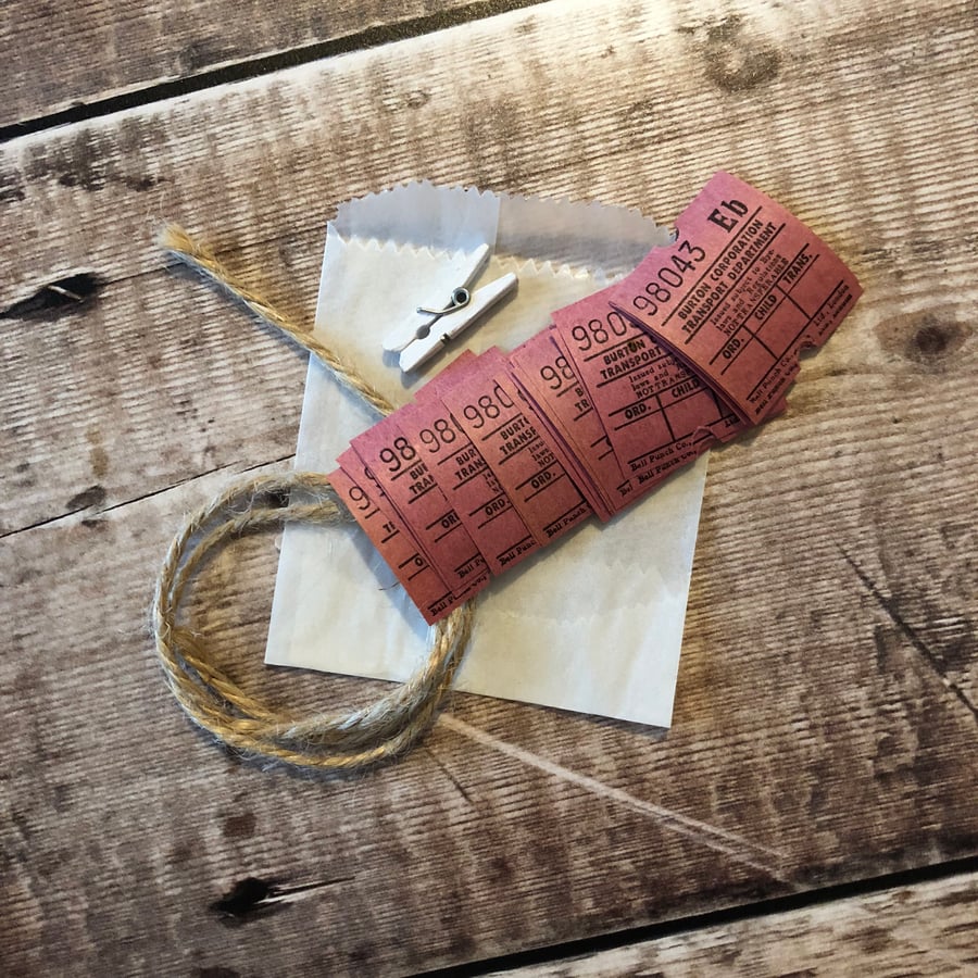Vintage bus tickets .. pack of 20