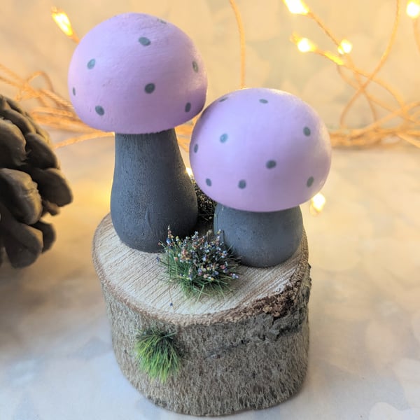 Handpainted toadstool ornament.