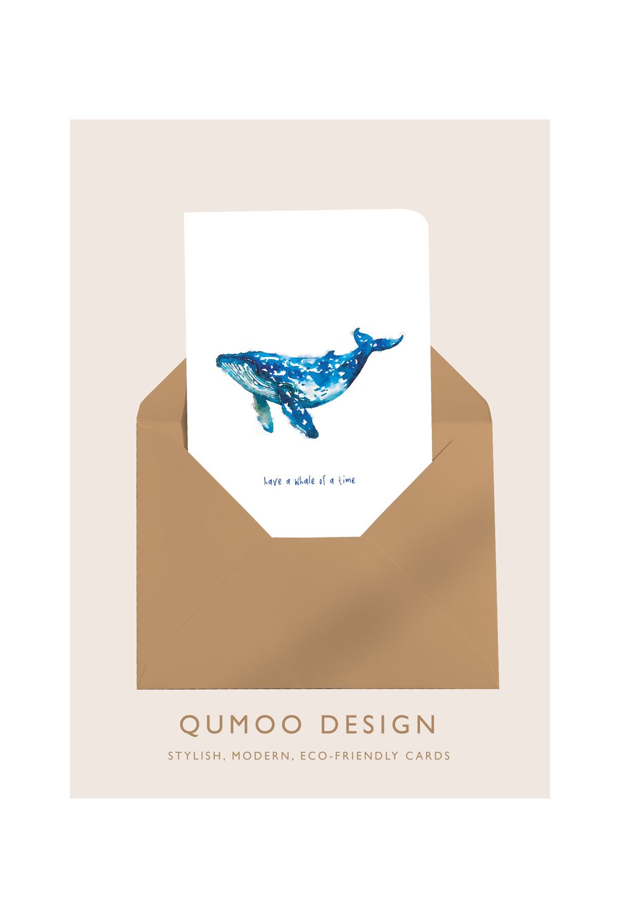 Whale of a time enjoy have fun blank greetings Card (QM291)