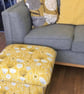 Ochre Floral Chair & Footstool Adult Armchair Fryetts Bergen Saffron Mustard  - Image 10