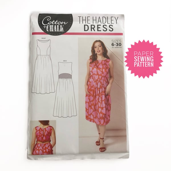 Paper Sewing Pattern, The Hadley Dress sewing pattern, New and Unopened
