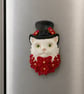 Cat With Top Hat Fridge Magnet – Cute Victorian Cat Decor - Image 1
