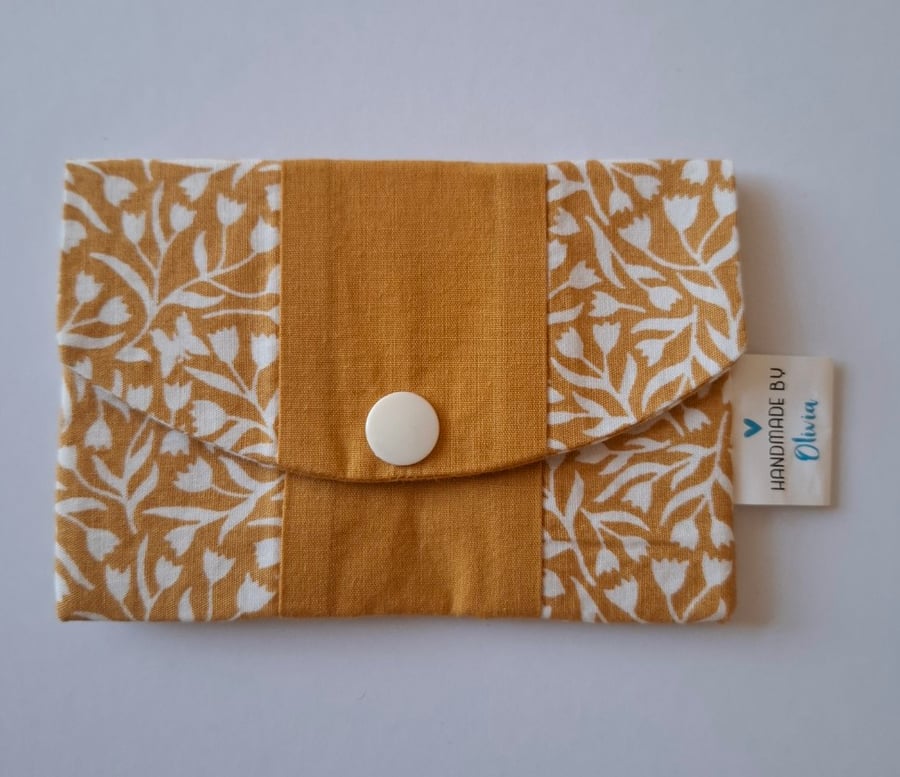 Two-tone mustard coloured card holder 