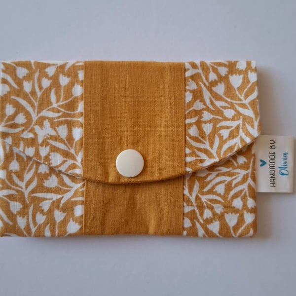 Two-tone mustard coloured card holder 