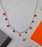 Carnelian and black glass beaded Halloween necklace - Image 3