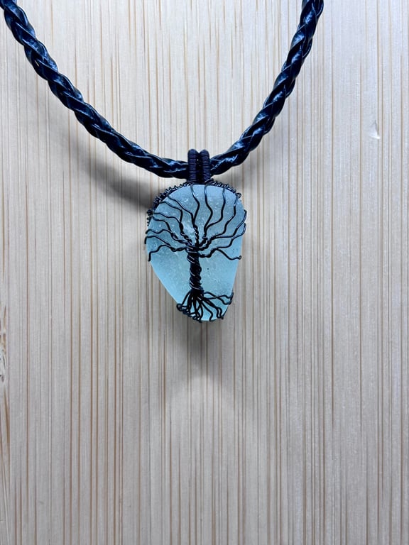 Tree of Life Sea Glass Pendant - Handmade in Scotland - Unique gift 