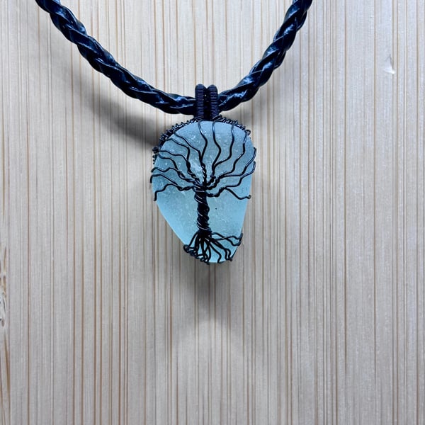 Tree of Life Sea Glass Pendant - Handmade in Scotland - Unique gift 