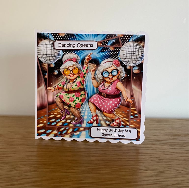 Handmade Dancing Queen Special Friend 3D Novelty Birthday Card