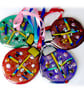 Bauble Round Fused Glass  Christmas Tree Decoration Dichroic  - Image 1