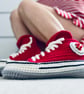 Red Crochet Sneakers Slipper Socks  - Image 2