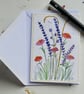 Unique Hand Drawn & Painted Floral Greetings Card with Envelope - Blank inside - Image 7