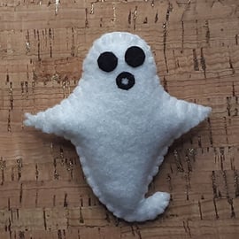 Ghost White Felt Brooch