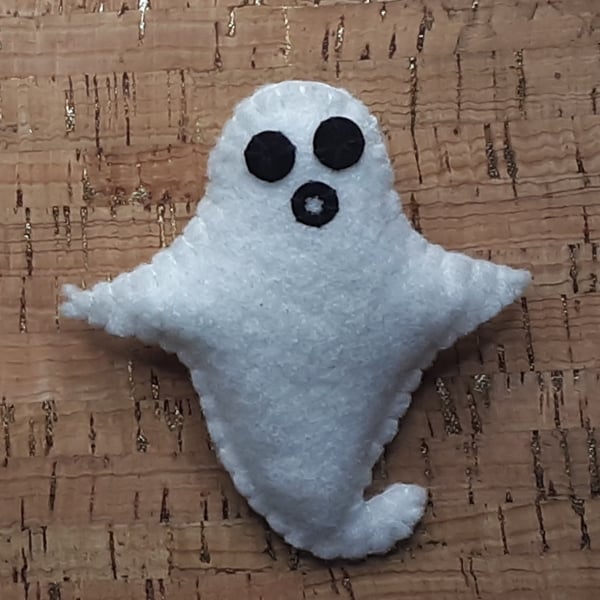 Ghost, White Felt Brooch