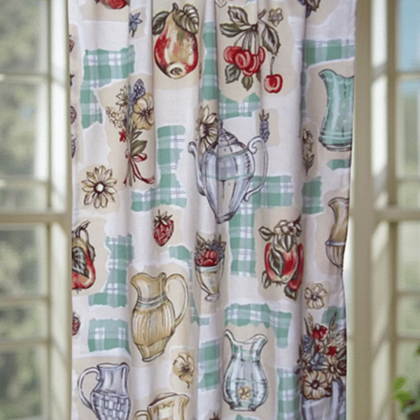 Small Curtain & Tie back Vintage Kitsch Retro Kitchen fabric
