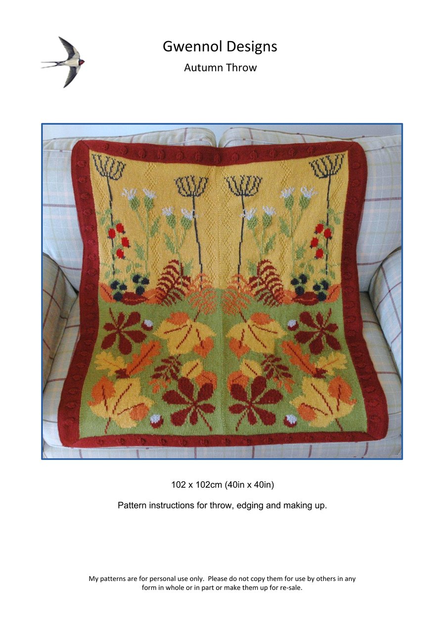 Autumn Throw PDF Knitting Pattern