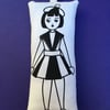Hand Screen Printed Polish Doll Lavender Bag with 1960’s Floral Fabric. 