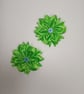 Cute Green Flower Hair Bun, Crystal Centre Satin Bows, Birthday Gift for Girl - Image 5