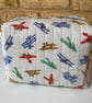  Vintage Planes Quilted Fabric Wash Bag - Image 3