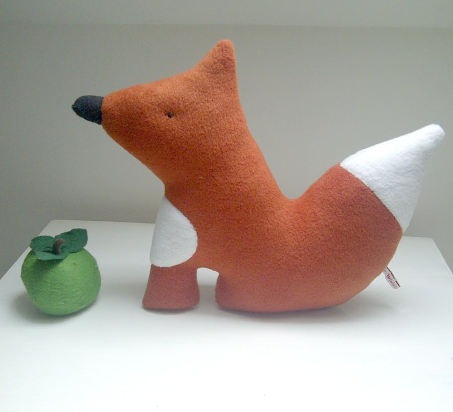 Sweet Woodland Fox, a Friendly Soft Toy in Cuddly Rust Fleece 