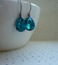 ZIRCON, AQUA, PERIDOT AND STERLING SILVER, VINTAGE STYLE EARRINGS.  1058 - Image 5