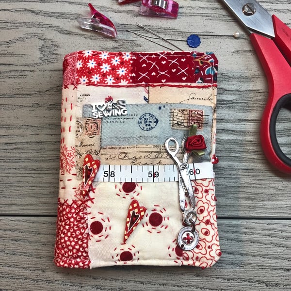 Hand Stitched Fabric Needle Case.