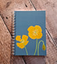 Yellow Welsh Poppy Wire Bound Notebook