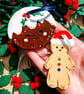 Christmas decoration set, Christmas pudding decoration, Gingerbread decoration