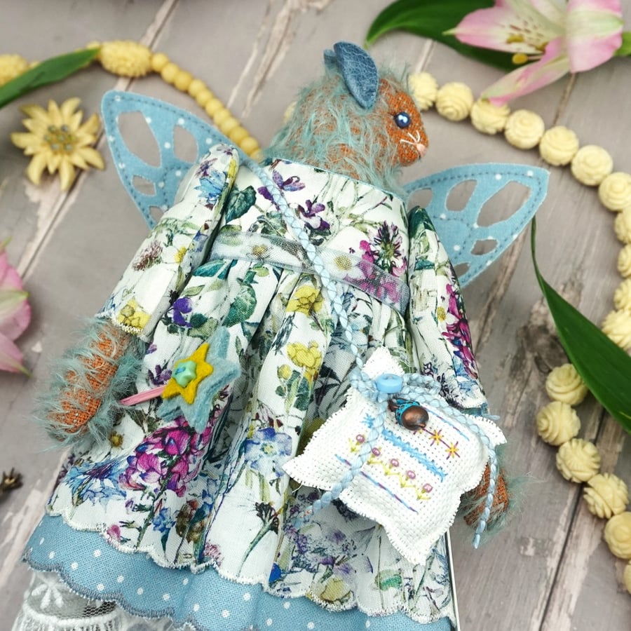 Lapis, A Fairly Furry Fairy Mohair Mouse