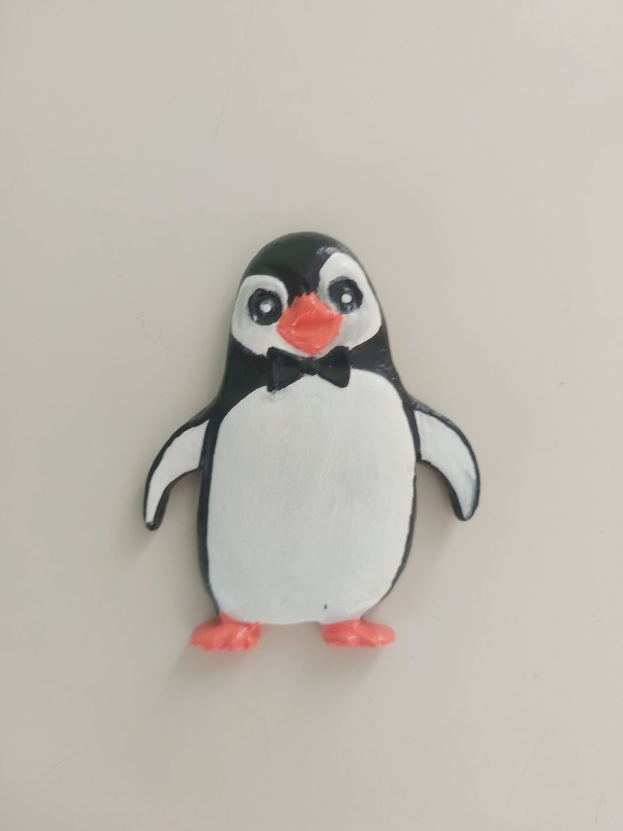 Cute Penguin Fridge Magnet with Bow Tie