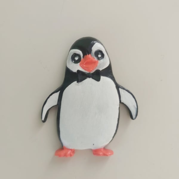 Cute Penguin Fridge Magnet with Bow Tie