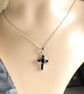 Lapis cross necklace sterling silver hallmarked - Image 3