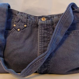 Lavender Studded Upcycled Denim Bag