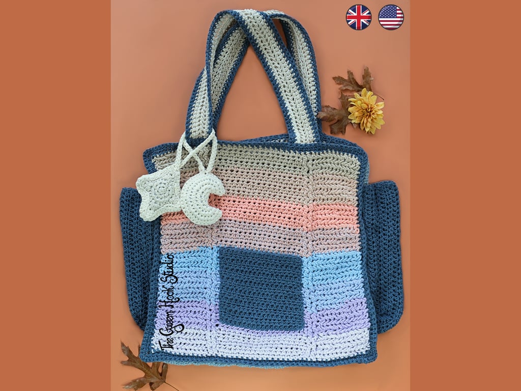 Crochet pattern - Selene Tote Bag, Eco-Friendly PDF Pattern, US & UK Terms