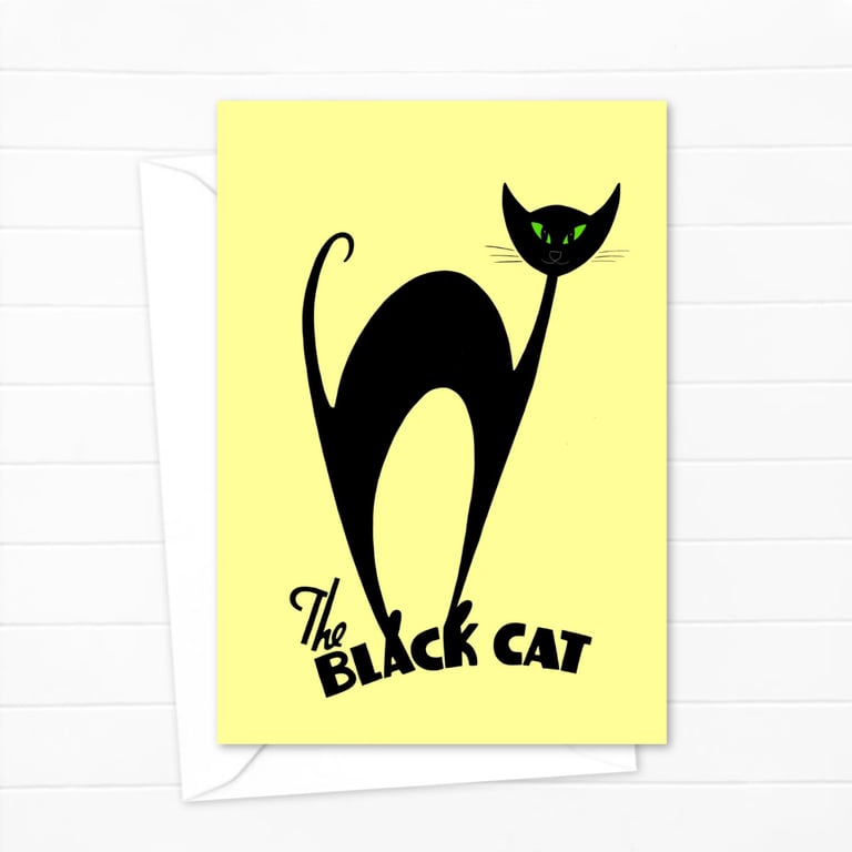 Black Cat Greeting Card: Atomic Cat Card for Any Occasion (108)