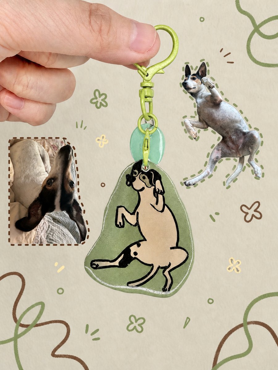 No More Drama Dog – Handmade Original Pet Illustration Keyring