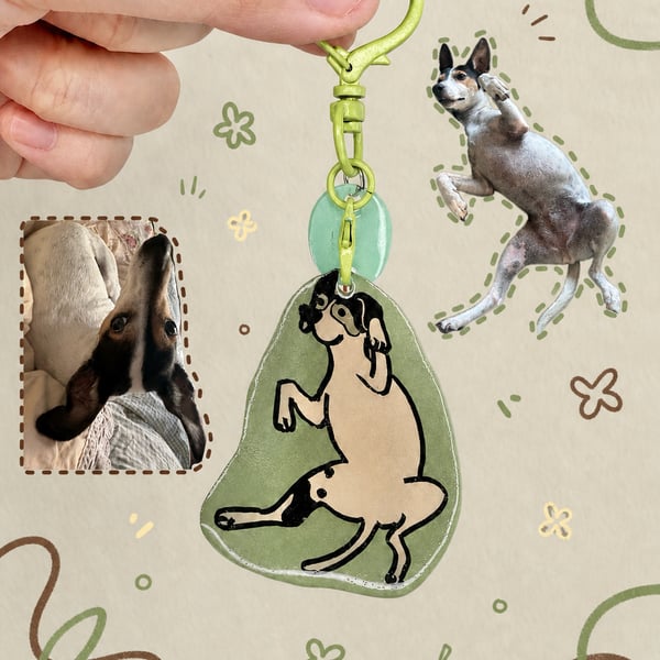 No More Drama Dog – Handmade Original Pet Illustration Keyring