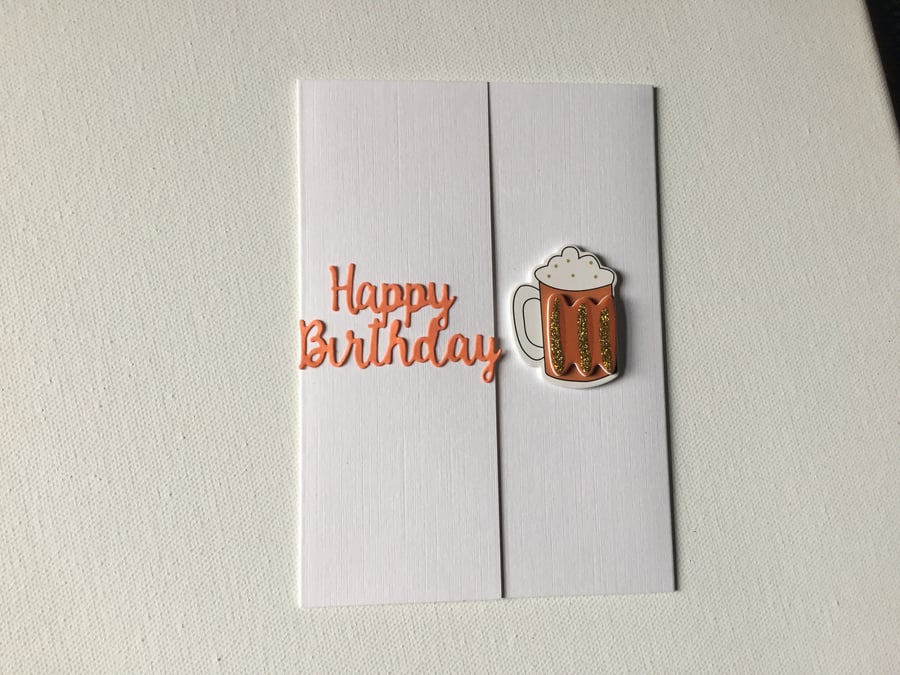 Birthday card. Card for beer lover. Beer tankard card. CC791